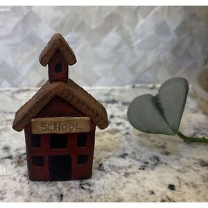 Vintage 1998 Suzi Skoglund‎ Blossom Bucket Schoolhouse Town Building Signed Suzi